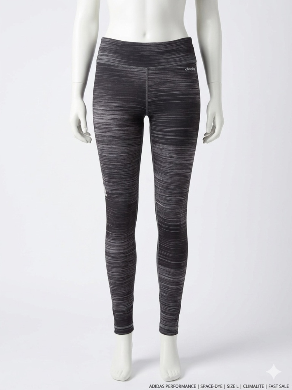 Adidas Performance Climalite Leggings - Size L - Black/Gray